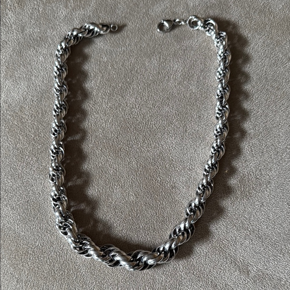 Ross-Simons Silver Rope Chain Necklace - Picture 2 of 4